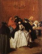 Pietro Longhi Masks in the Foyer oil